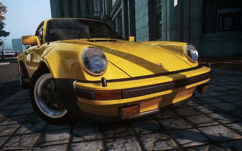 Yellow Porsche sports car
