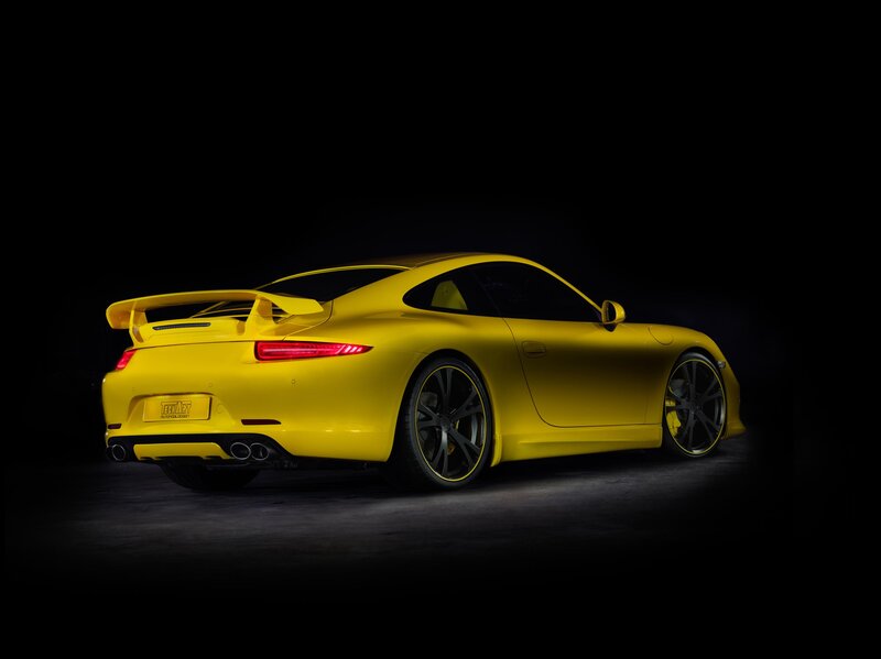 Yellow Porsche sports car