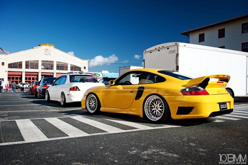 Yellow Porsche Sports Car — Bright
