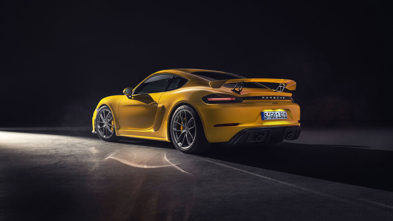 Yellow Porsche Sports Car — Dramatic