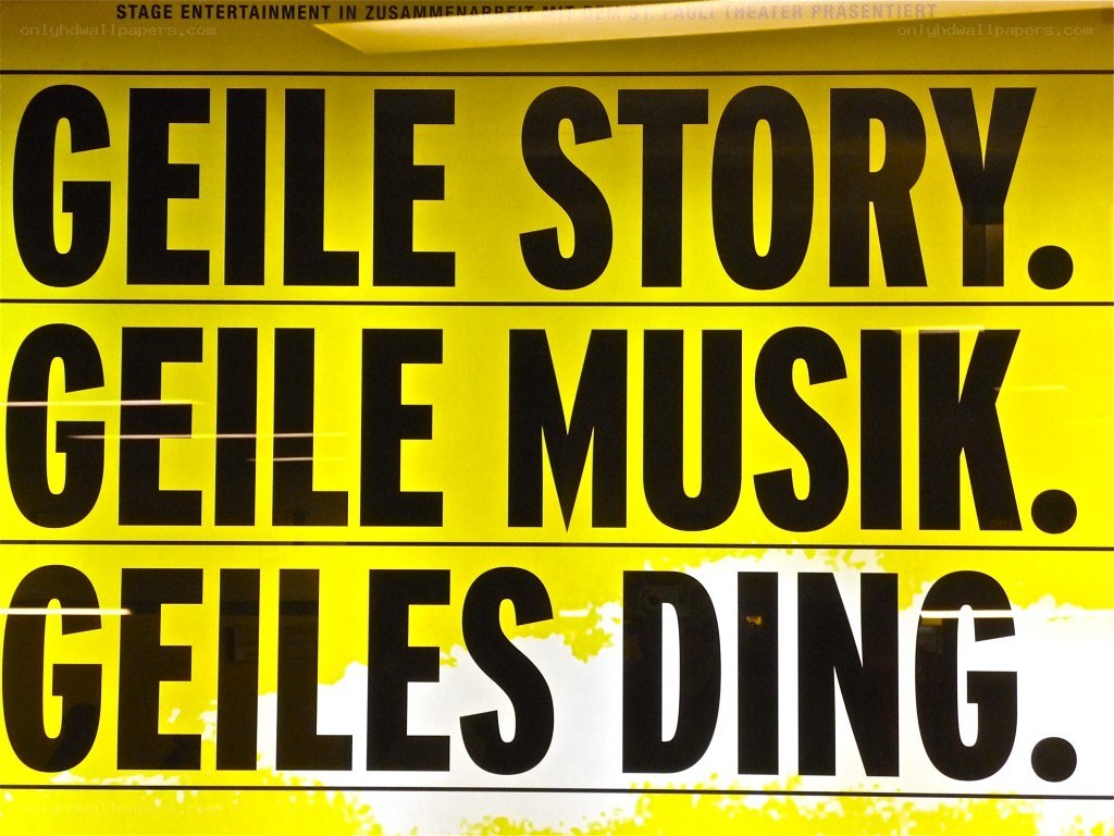 Yellow poster with bold text