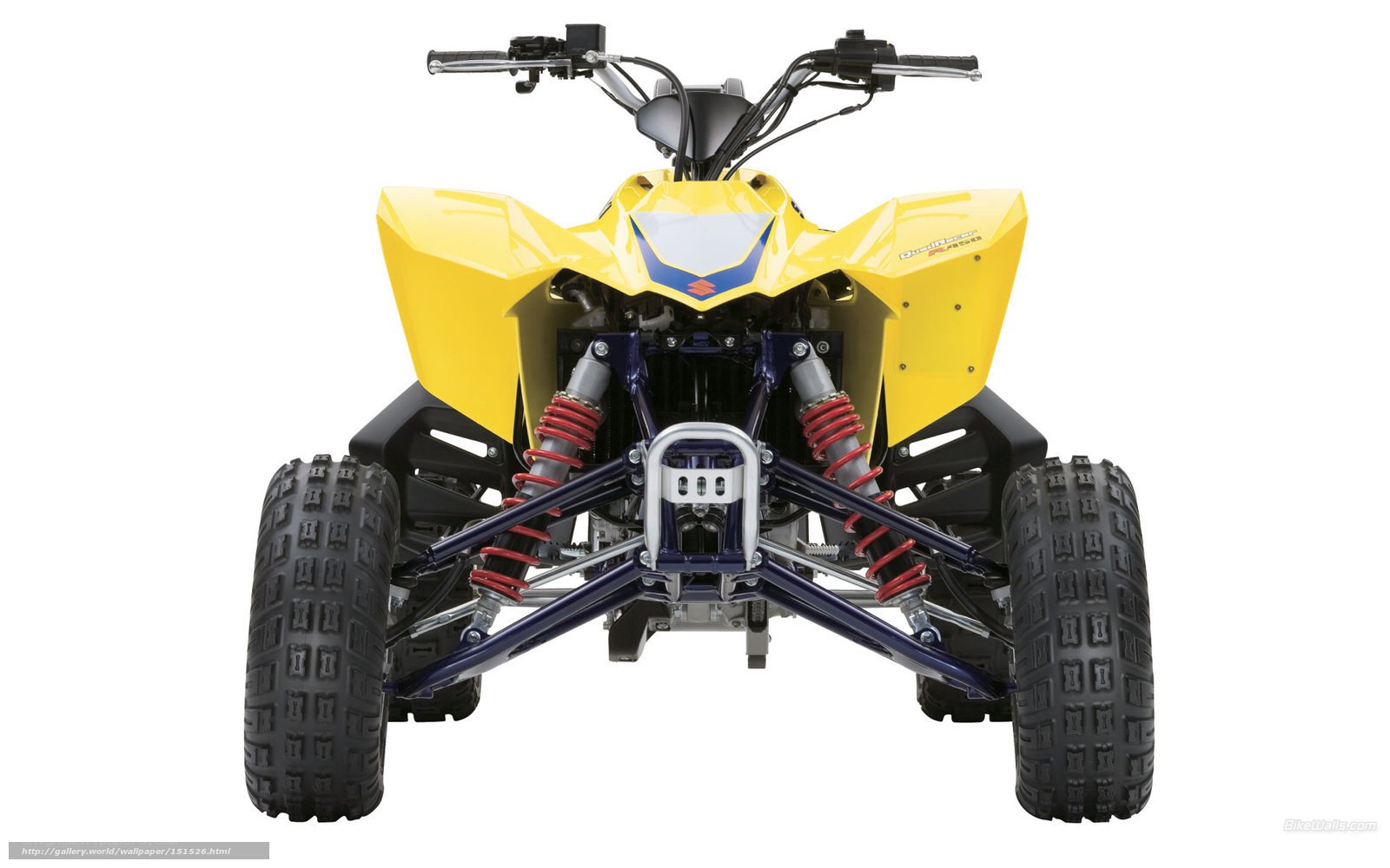 yellow quad bike from front