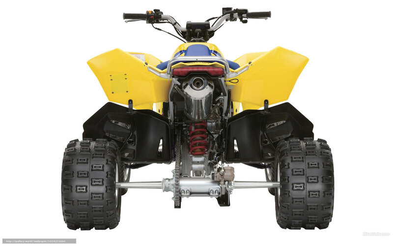 yellow quad bike rear view