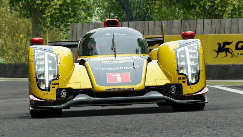 Yellow Race Car — Competitive, Afternoon, 3d Render, Race Track