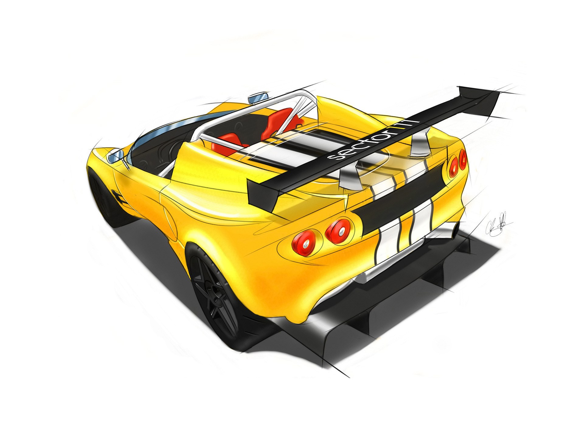 Yellow race car concept