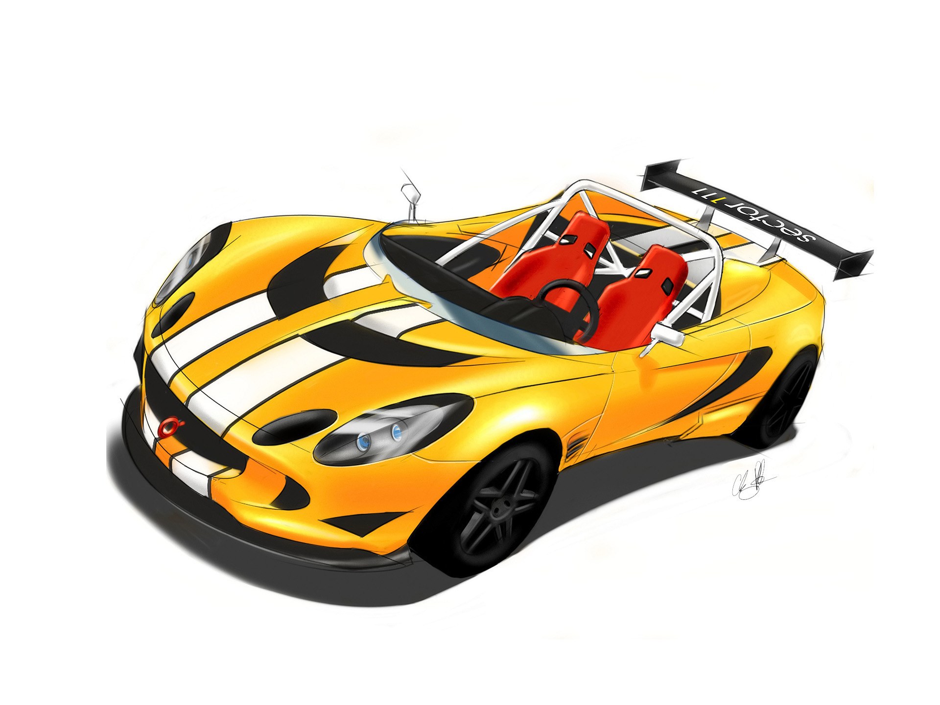 Yellow race car concept