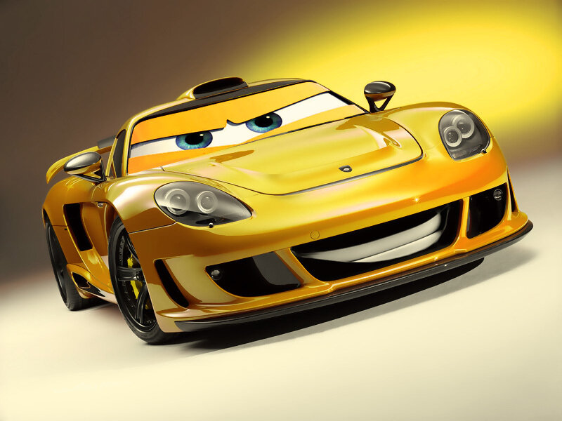 Yellow Race Car — Dramatic, 3d Render