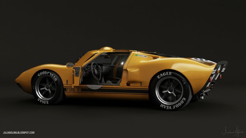Yellow Race Car — Dramatic, 3d Render, Tires