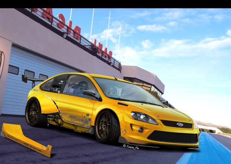 Yellow Race Car — Dramatic, Afternoon, Digital Art
