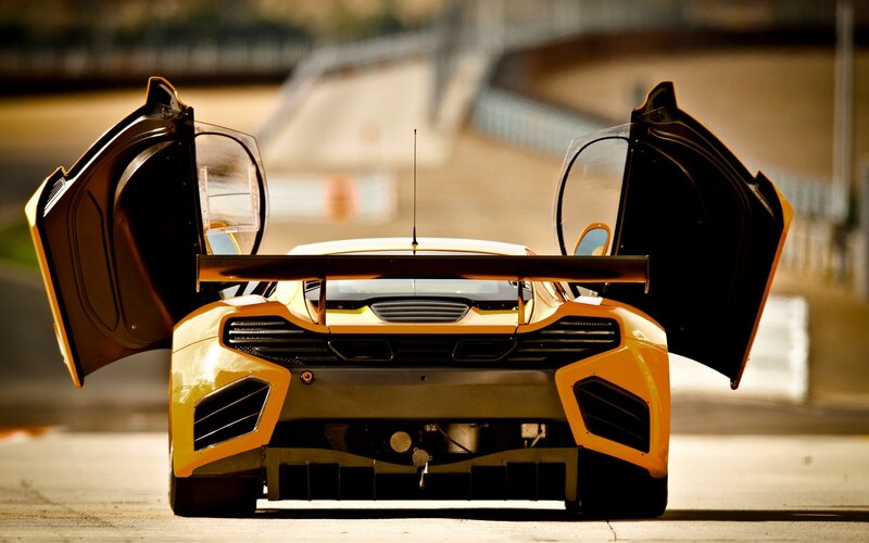 Yellow Race Car — Dramatic, Afternoon, Photograph, Doors Open