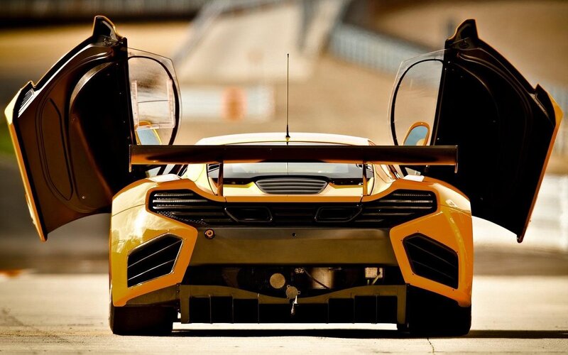 Yellow Race Car — Dramatic, Afternoon, Photograph