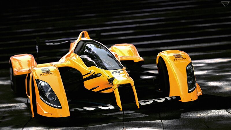 Yellow Race Car — Dramatic, Digital Art