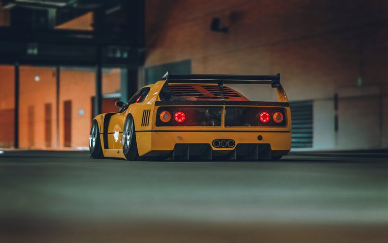 Yellow Race Car — Dramatic, Night, 3d Render