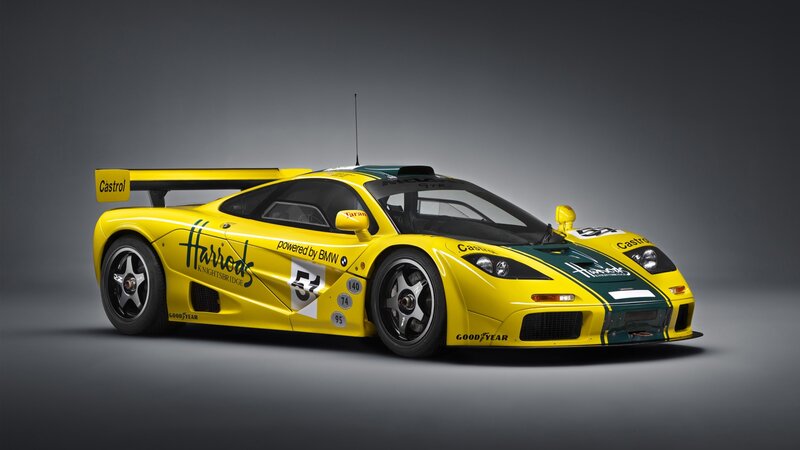 Yellow Race Car — Dramatic, Photograph, Harrods, Castrol