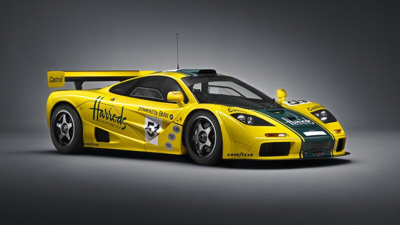 Yellow Race Car — Dramatic, Photograph, Harrods