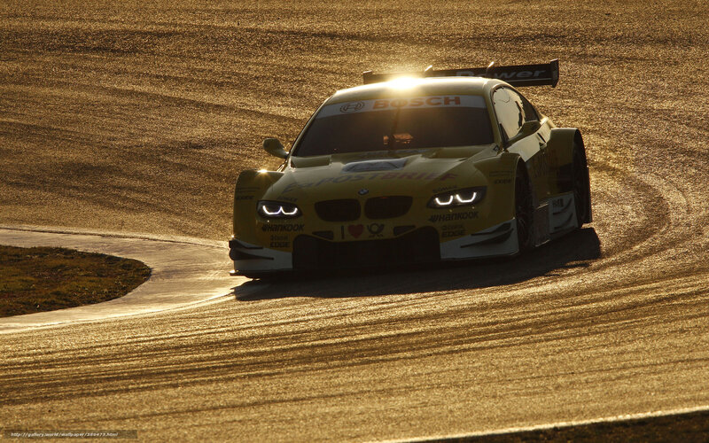 Yellow Race Car — Dramatic, Sunset, Photograph, Race Track, Sunlight
