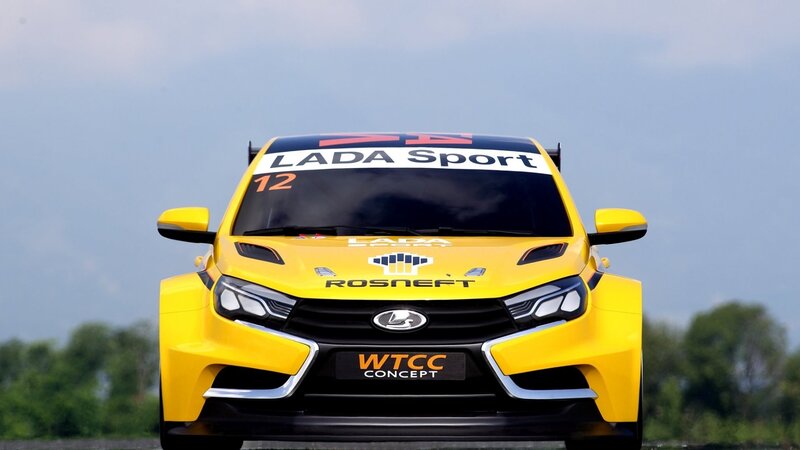 Yellow Race Car — Dynamic, Afternoon, Photograph, Number 12, Rosneft Logo