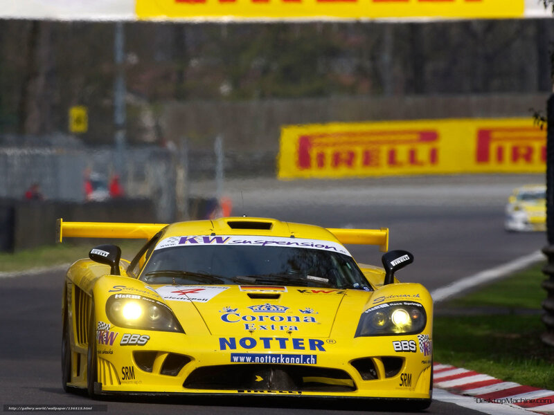 Yellow Race Car — Dynamic, Afternoon, Photograph, Race Track, Pirelli Banner