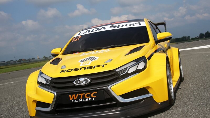 Yellow Race Car — Dynamic, Afternoon, Photograph, Race Track, Sky