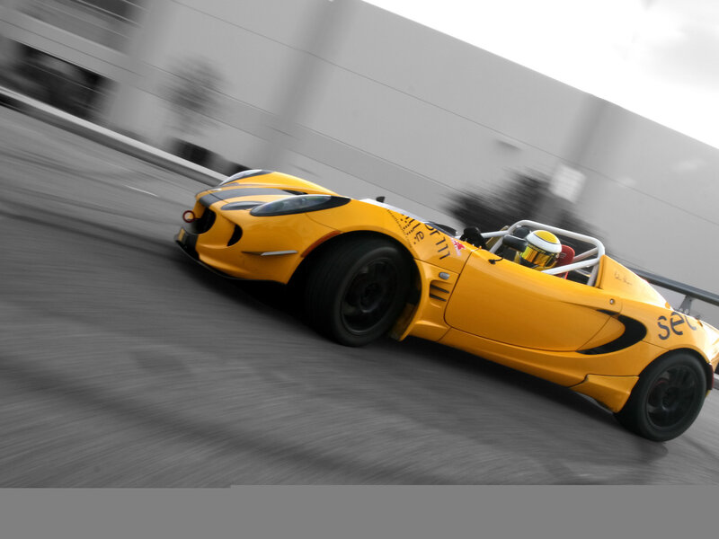 Yellow Race Car — Dynamic, Photograph, Driver, Roll Cage