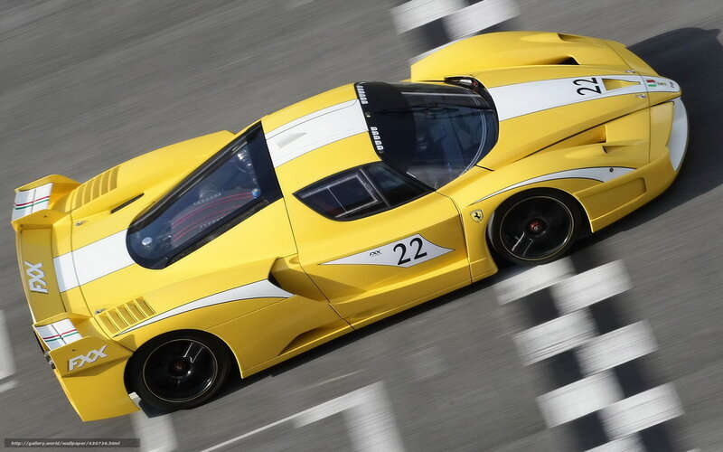 Yellow Race Car — Dynamic, Photograph, Race Track, Checkered Flag