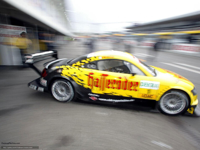 Yellow Race Car — Dynamic, Photograph, Race Track, Sponsor Logos