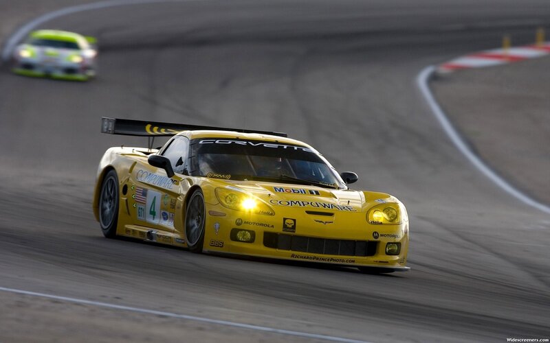Yellow Race Car — Dynamic, Sunset