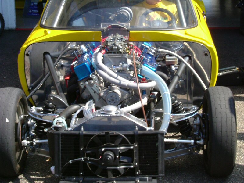 yellow race car engine