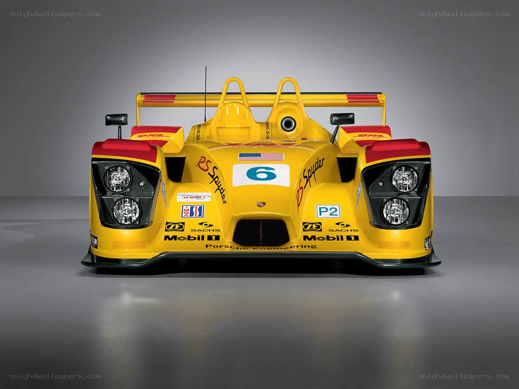 Yellow race car from front