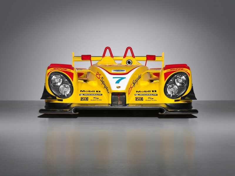 yellow race car front view