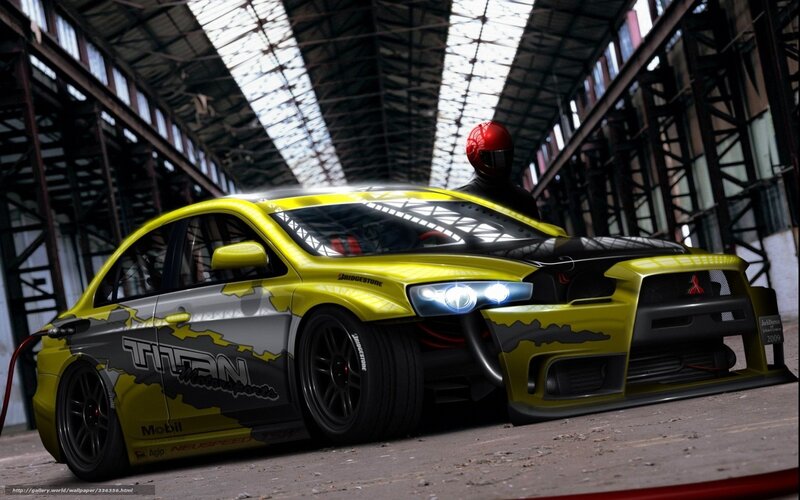 yellow race car in warehouse