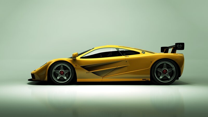 Yellow Race Car — Neutral, 3d Render, Wings