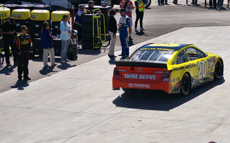 Yellow Race Car on Pit Road