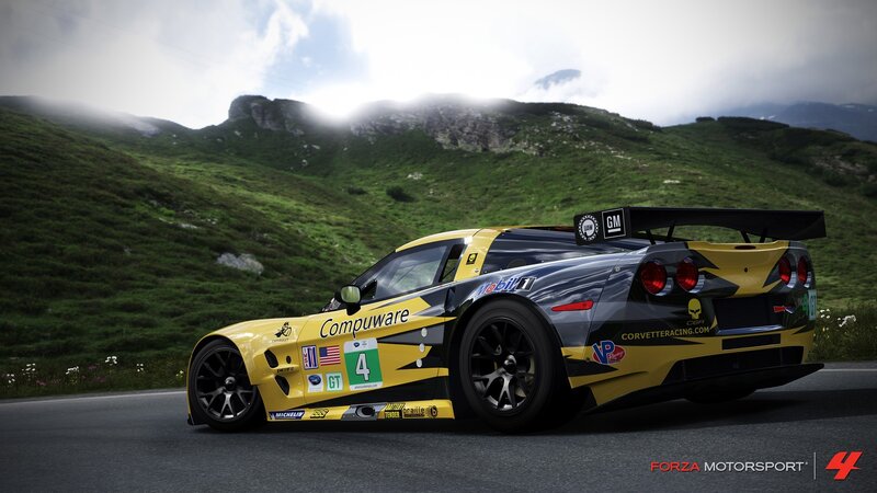 Yellow Race Car on Road — Dramatic
