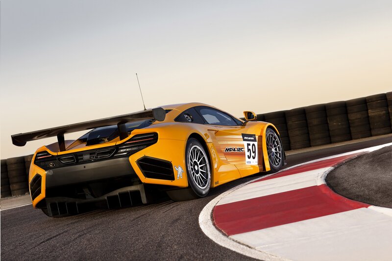 Yellow race car on track