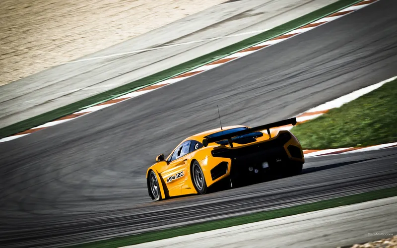 Yellow race car on track