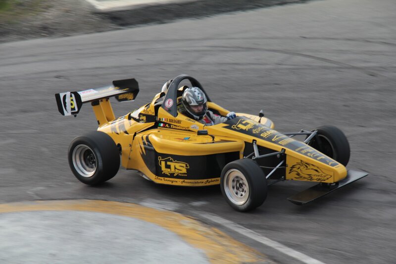 Yellow race car on track