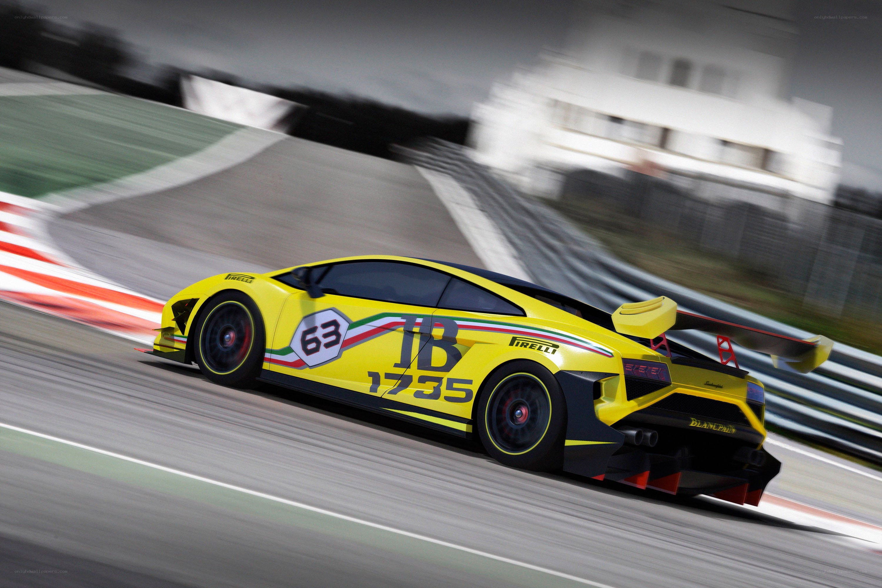 Yellow race car on track