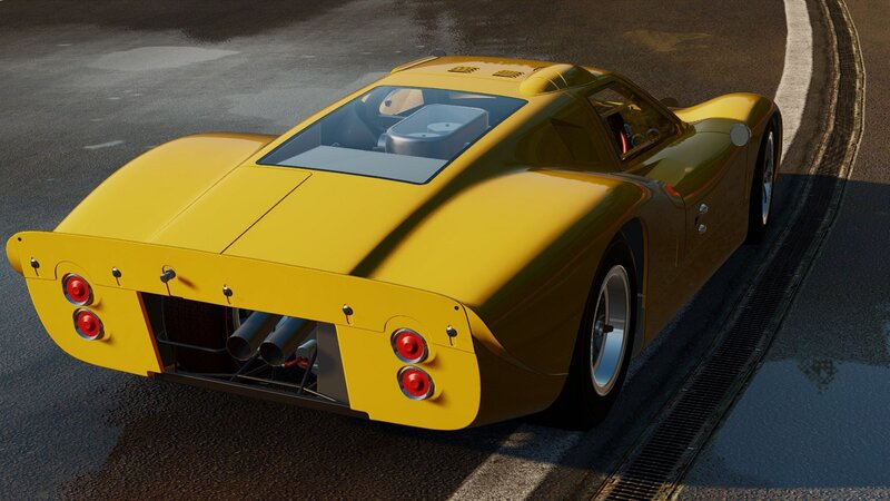 yellow race car on track