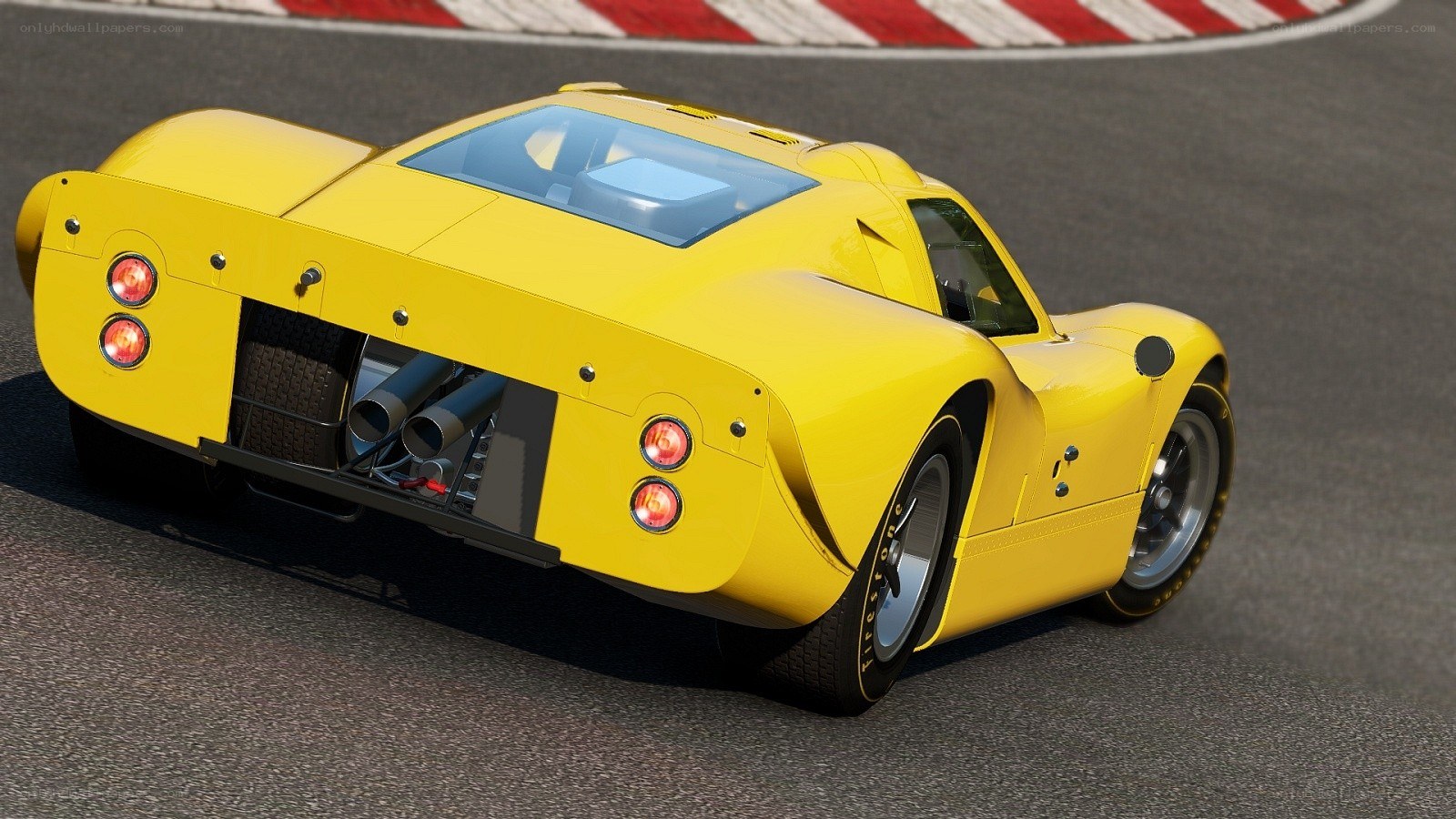 yellow race car on track
