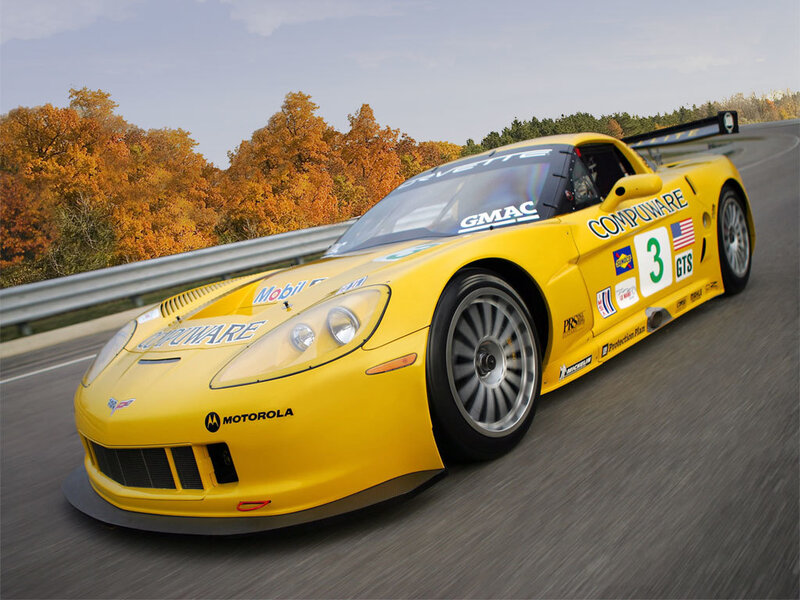 yellow race car on track