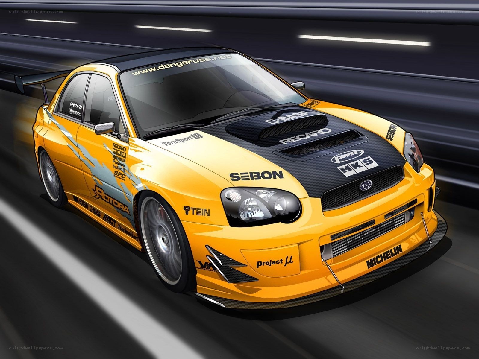 yellow race car on track
