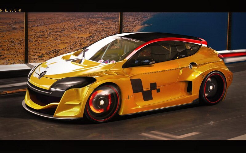 yellow race car on track
