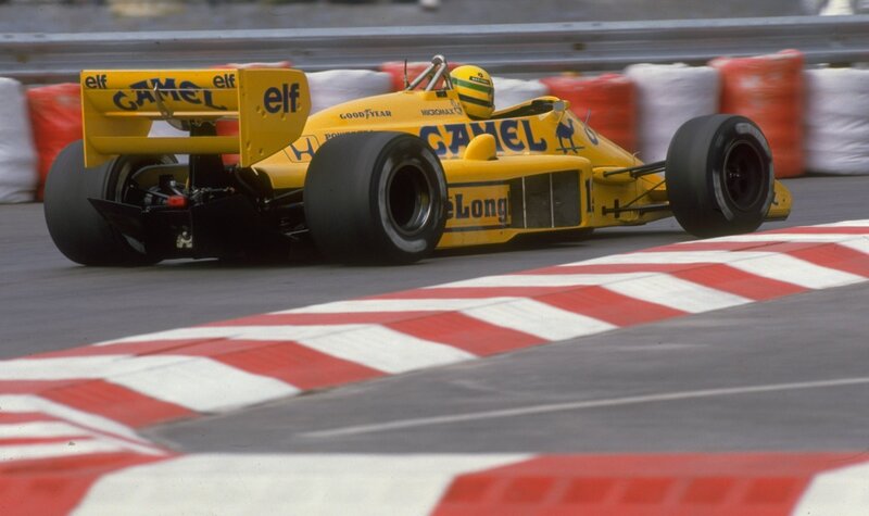 Yellow race car on track
