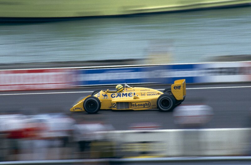 Yellow race car on track