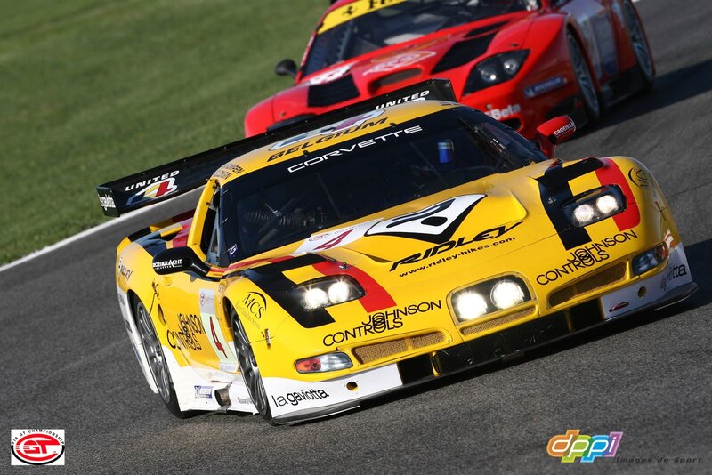 Yellow race car on track