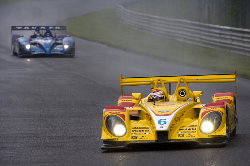 Yellow race car on track