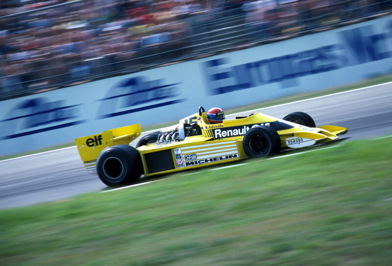 Yellow race car on track