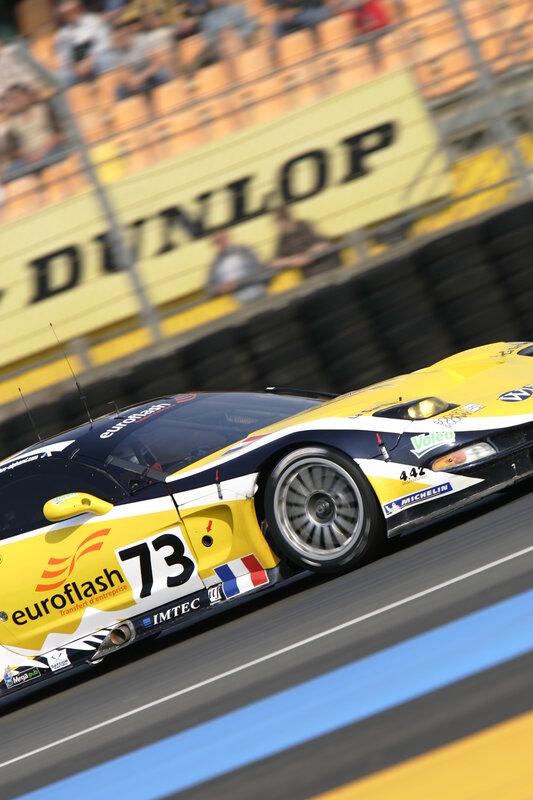 yellow race car on track