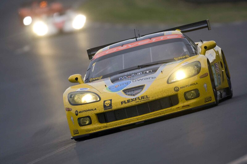 yellow race car on track